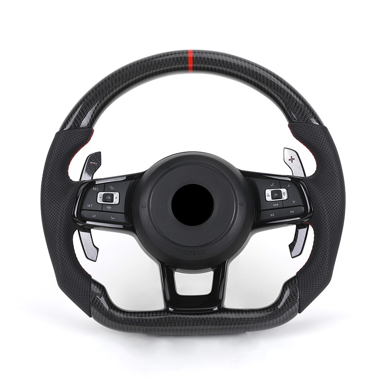 Volant en Fiber de carbone pour V W Polo Golf R MK6 MK7 GTi